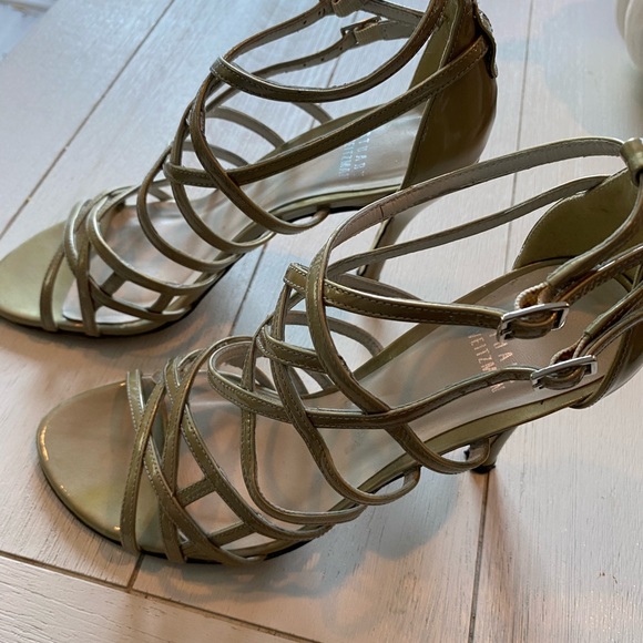 Sexy, strappy leather heels. Great for weddings or fancy date night. - Picture 3 of 12